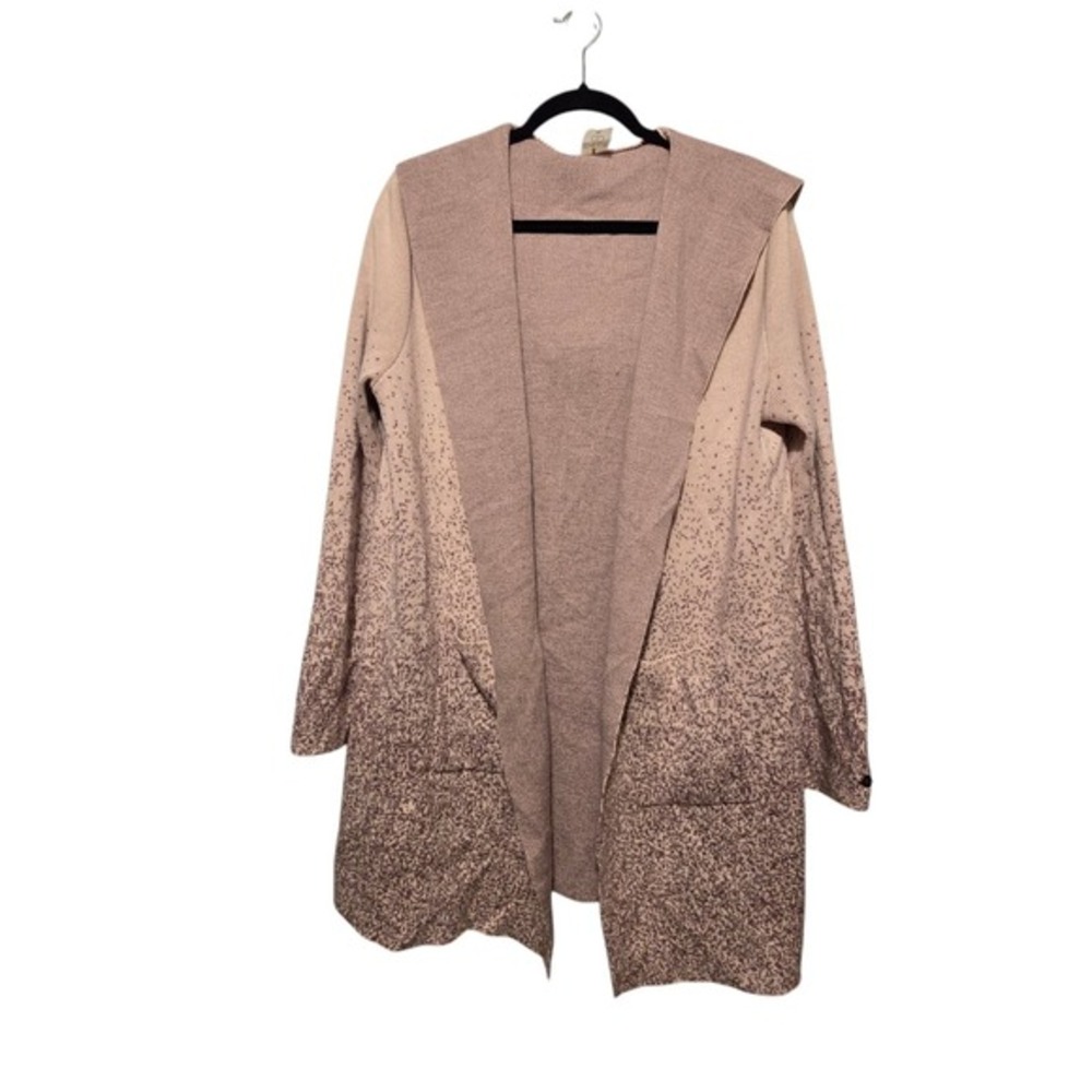 Calia‎ Journey Open Duster Cardigan Sweater Women's XL Hood Blush Hooded